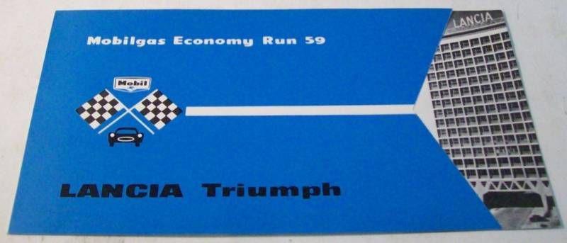 Lancia 1959 Triumph Mobil Gas Economy Brochure  