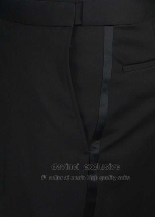 GIORGIO TUXEDO MILANO PL SB1 ITALIAN MENS SUIT WOOL 46R  