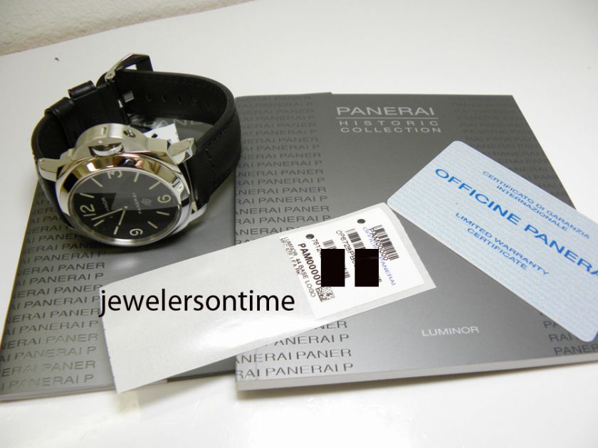 Unworn Panerai Luminor Pam000 Pam 000 Logo box/papers 44mm MSRP $4,800 