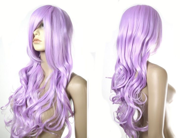   chara kuranosuke Light Purple Cosplay Wig Curls A32 70cm  