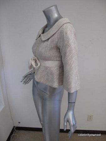 Robert Rodriguez Beige Tweed Peter Pan Collar Jacket 2  