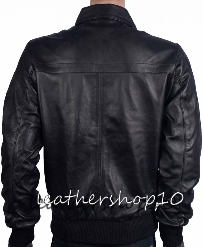Leather Forte Bomber Mens Real Leather Jacket=S/M  5XL=  