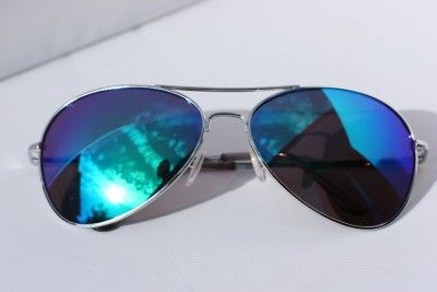 NEW 400UV AVIATOR RETRO REVO MIRROR GREEN SUNGLASSES  