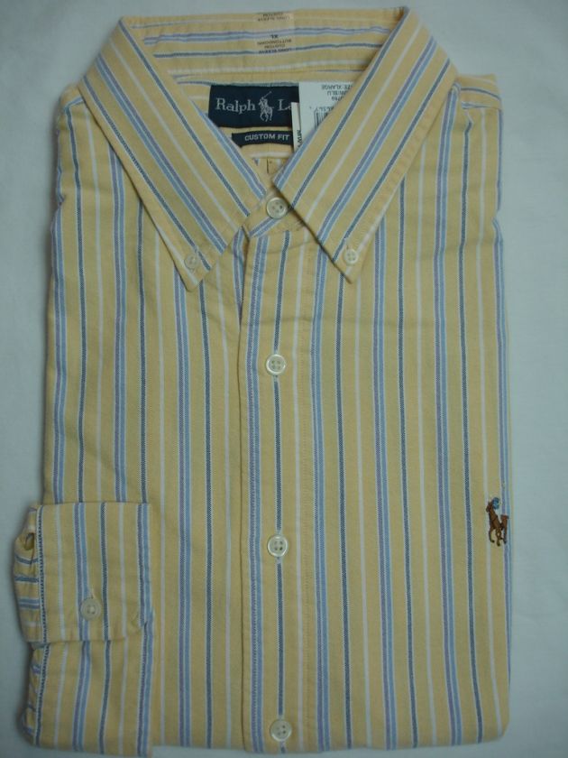 Polo Ralph Lauren Sport Shirt Custom Fit Oxford Yellow  