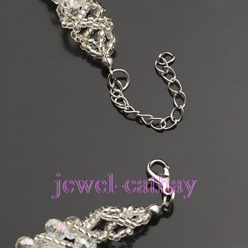 Fashionable Transparent Faceted Crystal Beads Necklace Bracelet 