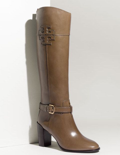 New Tory Burch Blaire Taupe Leather Tall Boots size 7 NIB Sold Out $ 