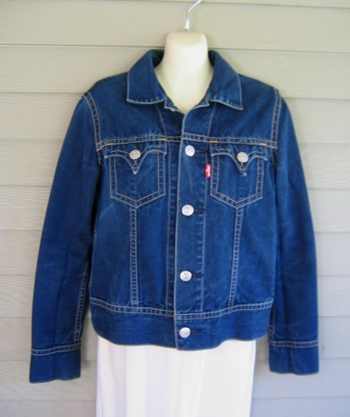 Levis Type 1 Iconic Navy Blue Denim Jean Jacket Childrens XL or 