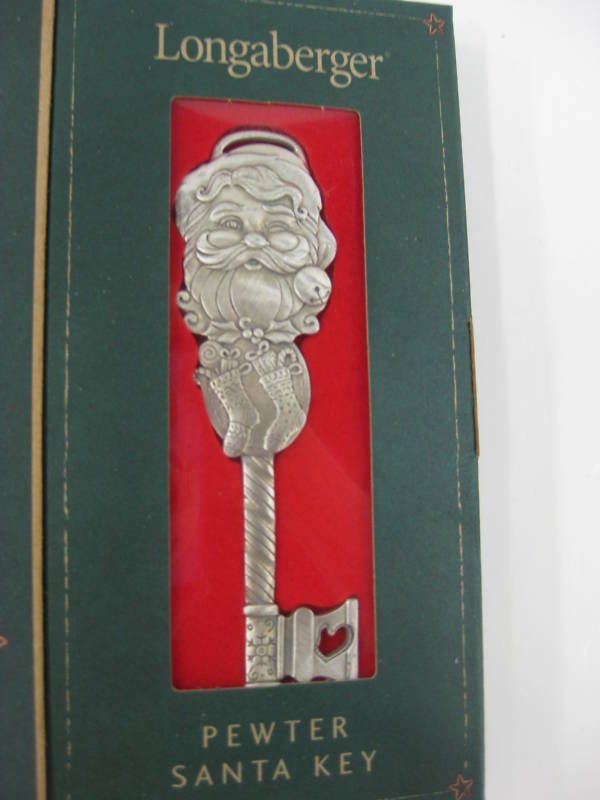 Longaberger Pewter Santa Key Ornament 2002 Christmas  