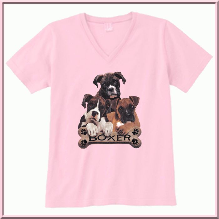 Boxer Puppies Bone Uncropped Dog WOMENS SHIRTS S 2X,3X  