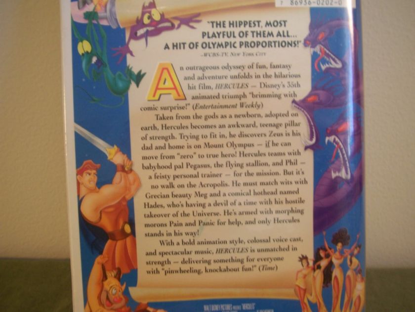 Walt Disney Masterpiece HERCULES Childrens VHS Tape 786936020205 