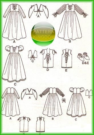 Childrens Medieval Wedding Patterns Flower Girl SCA 3 8  