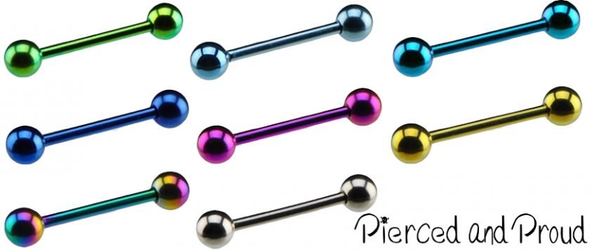   BAR / BARBELL ~ 1.2mm ~ ALL LENGTHS & COLOURS 16g piercing  