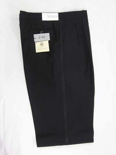 New Mens Black Devin Michaels Wool Tuxedo Pants 48L  