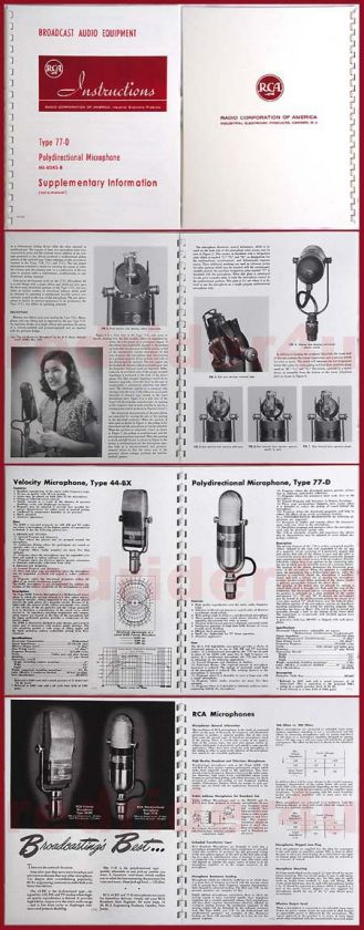 RCA Ribbon Microphone Supplement Mike 77 77 D 77 DX  