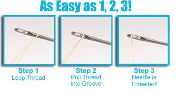 One Second Needle makes threading a needle as simple as 1 2 3. No more 