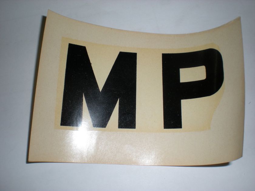 RARE US ARMY 1950S MILITARY POLICE HELMET DECAL  