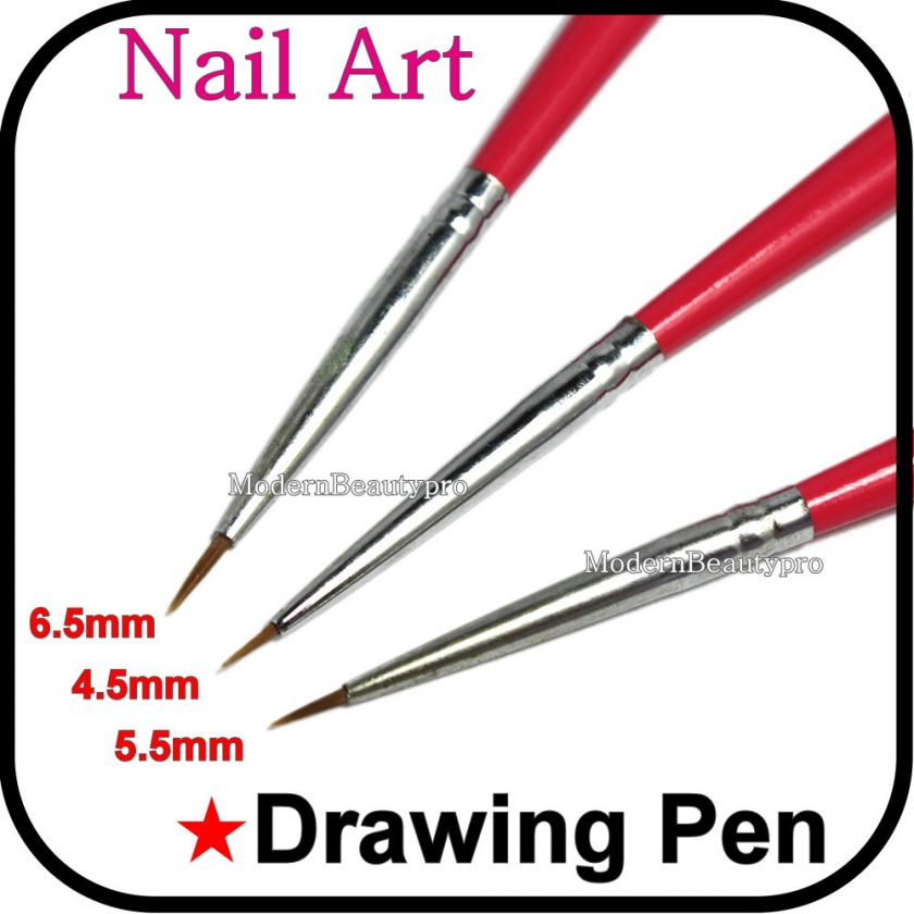 PCS Tiny Nail Art Acrylic Tip Brush Liner Drawing Pen   Red  