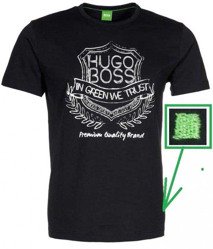 NWT Hugo Boss Green Label LOGO Tee 1 T Shirt with Printed Design 