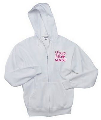 Sweatshirt HOODIE NURSES ZIP OR ER pediatric RN LPN  