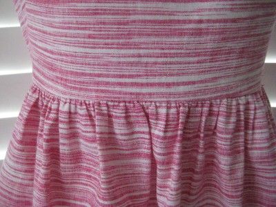 BANANA REPUBLIC Petite 10P NWT $130 Dress Cotton Linen Strapless Pink 