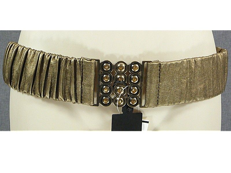 New Fashion Focus Belt Cinch Stretch Bronze Metallic SM  