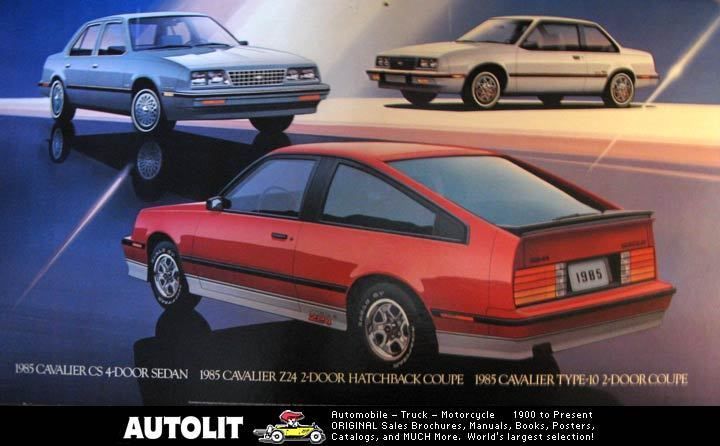 1985 Chevrolet Cavalier Z24 Type 10 Showroom Poster  