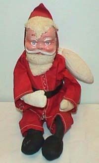 Vintage cloth stuffed SANTA celluloid face  