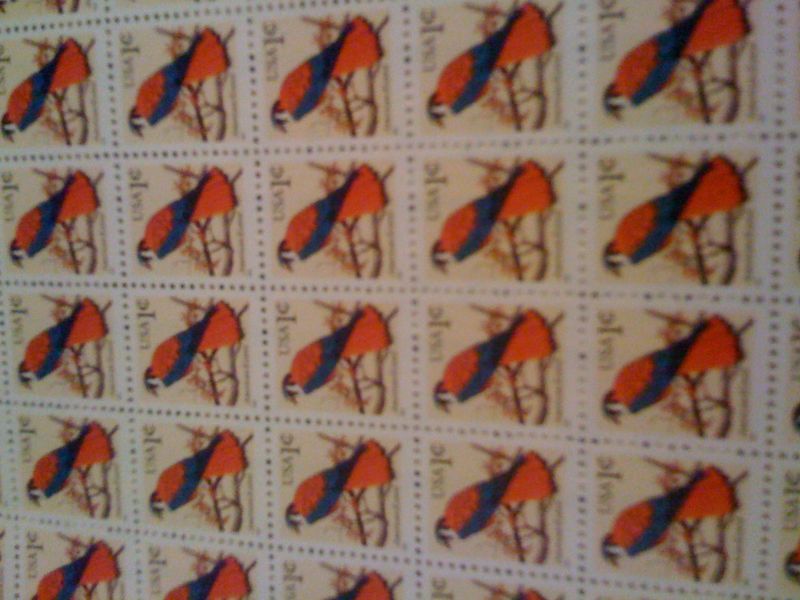 SHEET OF 100 STAMPS $0.01 American Kestrel  USPS 1991  