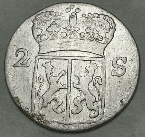 HISTORICAL 1785 COLONIAL SILVER 2 STUIVER NICE COIN  