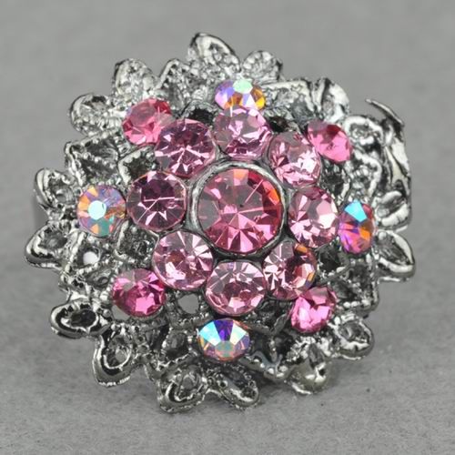 Free Ship Pink Chic Rhinestone Lovely Stunning Adjustable Cocktail 