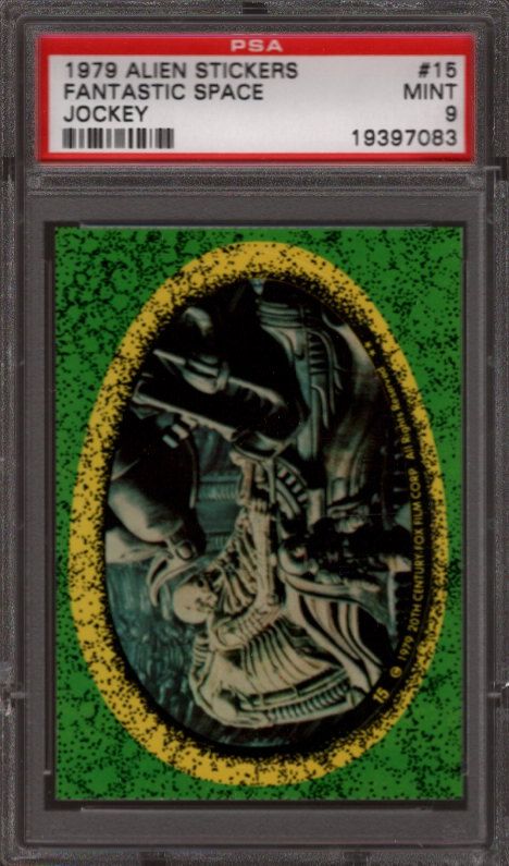 1979 ALIEN STICKERS #15 FANTASTIC SPACE JOCKEY PSA 9 N1013881  