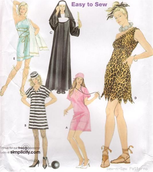 FAB Halloween Costume PATTERN Nun Wilma Flintstone Toga  