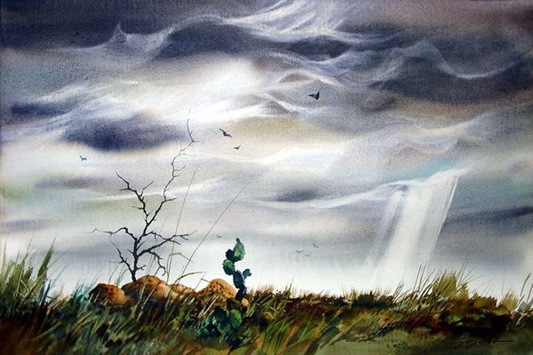 Zoltan Szabo   Original Watercolor   Storm Inspector  