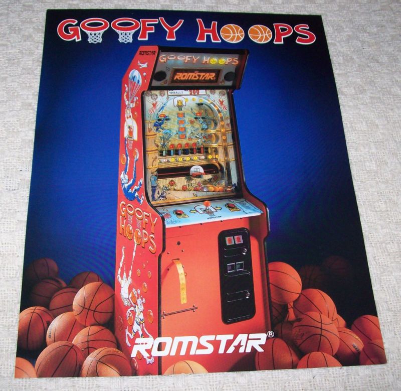 ROMSTAR GOOFY HOOPS ARCADE GAME FLYER BROCHURE 1994  