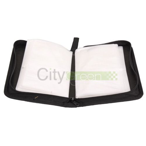 Portable 80 Disc CD DVD Wallet Storage Bag Holder Case Black Beige 