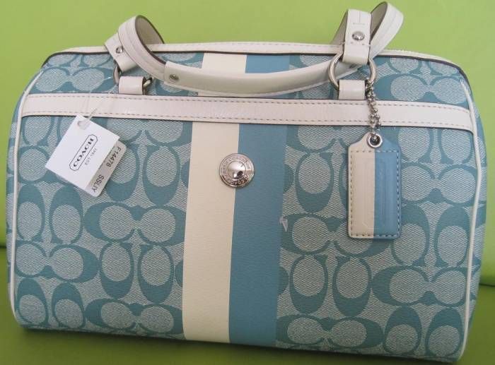 COACH F14478 C LOGO BLUE VERY RARE BOX BAG  LOVE IT  