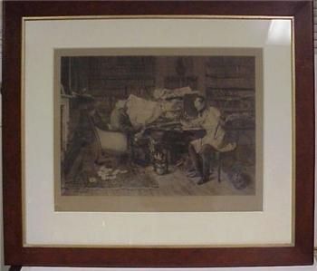 ANTIQUE ENGRAVING SADLER & DEBIC A LITTLE MORTGAGE 19C.  