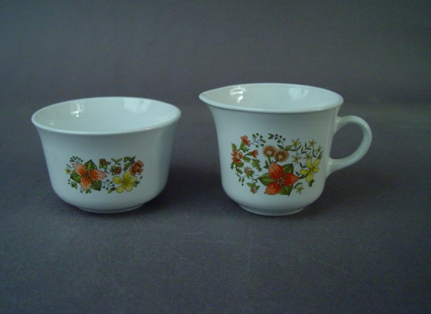 Corning Ware Corelle Indian Summer Creamer and Sugar  