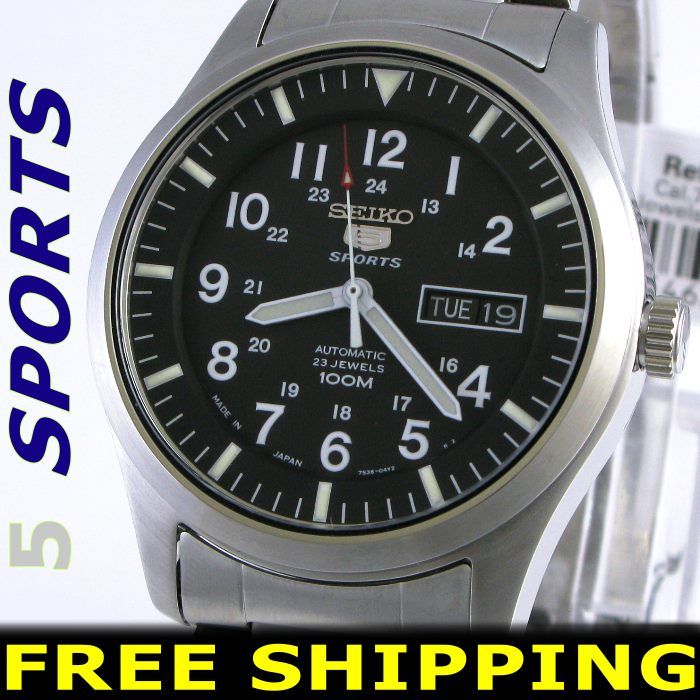 Seiko Men 5 Sports JAPAN 7S36 Auto Sport Watch NIB SNZG13J1  