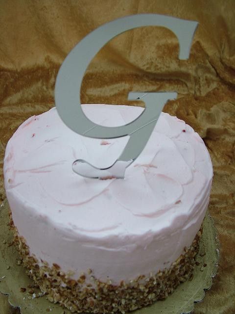 Monogram Cake Topper Initial Mirror Acrylic Letter  