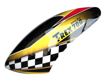   GRAND CHECKERS Fiberglass Airbrush Canopy T Rex 700 Nitro  