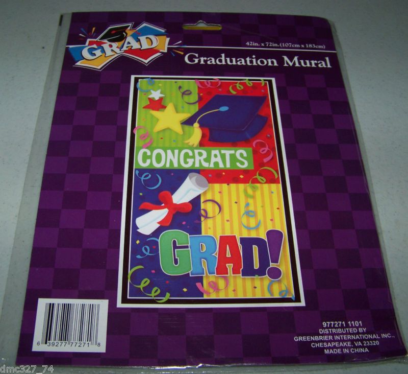 GRADUATION Party Wall Door MURAL CONGRATS GRAD Diploma  