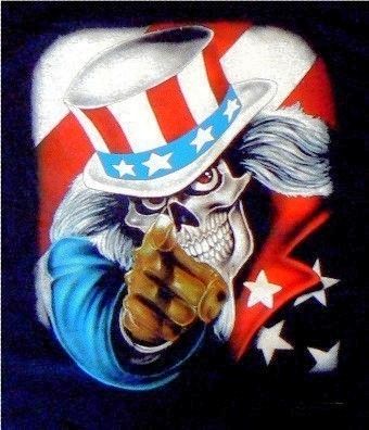 New BIKER UNCLE SAM WANTS YOU SKULL T SHIRT (L  2XL  