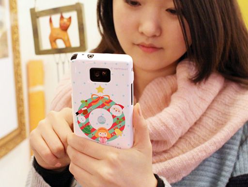 SANTAS GIFT HAPPYMORI Korean white cute case cover for iphone4, 4S 