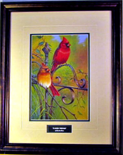 Cynthie Fisher Garden Visitors Cardinal print Framed  