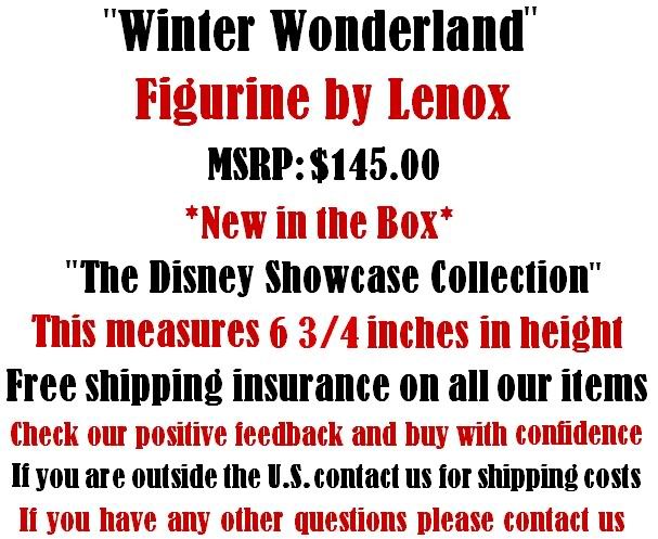 Lenox Mickeys Winter Wonderland Disney Figurine *New in Box*  