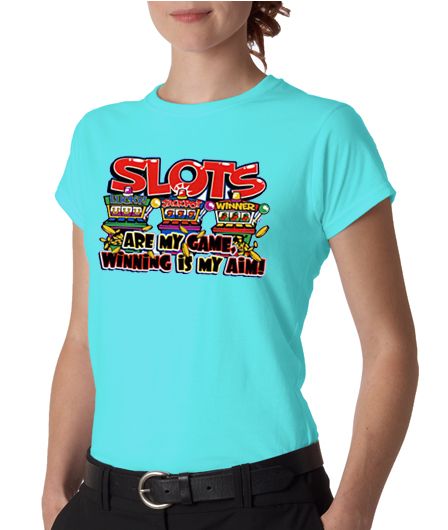 Slot Machine Winning Gambling Ladies Tee Shirt  