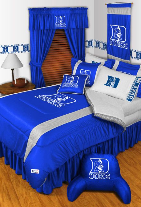 DUKE BLUE DEVILS BEDDING SIDELINES COMFORTER & SHEET SET L@@K  