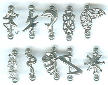 Dolphin Snake Celtic Eyebrow Rings Piercings LOT OF 10  