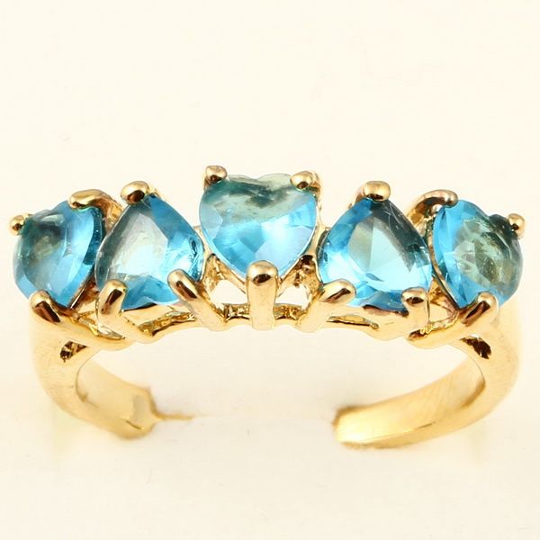 HEARTS BLUE TOPAZ *A047* PARTY RING  